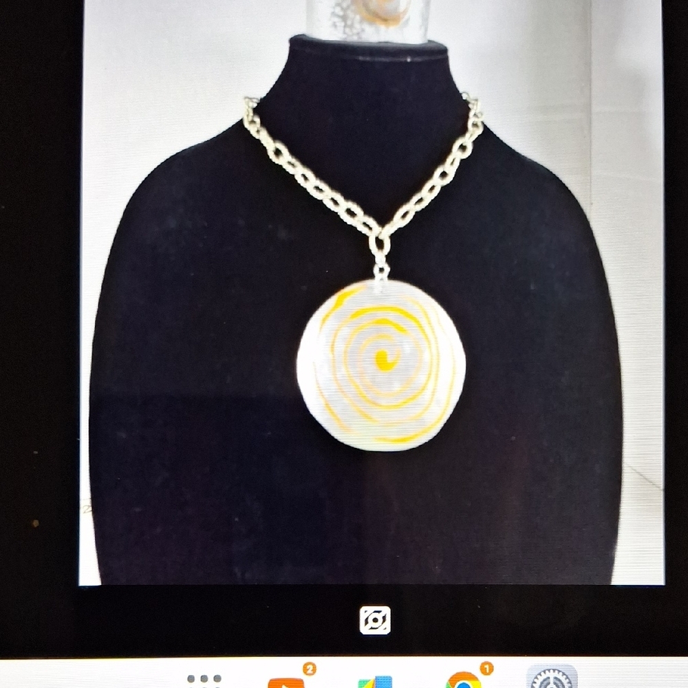 Gold and Silver Swirl Pendant Necklace